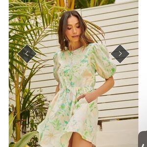 Sugarlips Floral Puff Sleeve Dress